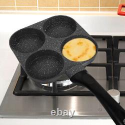 4 Count Cast Iron Skillet Pancake Maker Non Stick Egg Poached Eggs