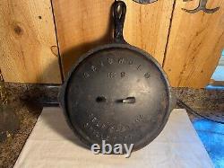 Antique Griswold No. 9 Erie 710 Cast Iron Self Basting Skillet & Cover Unrestored