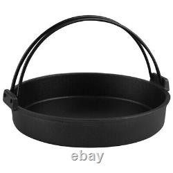 Cast Iron Skillet Camping Cooking Stove Pan with Lid Thickened