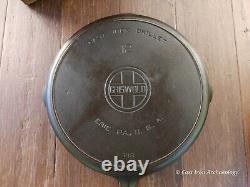 Griswold #12 Cast Iron Skillet With Large Block Logo And Heat Ring Restored