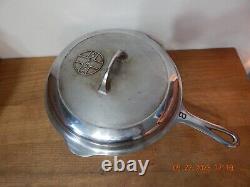 Griswold #8 Chrome Plated Chicken Pan 777 with 1098 Lid Cast Iron Skillet Nickel