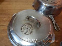 Griswold #8 Chrome Plated Chicken Pan 777 with 1098 Lid Cast Iron Skillet Nickel