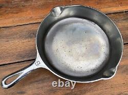 Griswold Cast Iron #9 Large Logo Skillet with Matching High Dome Lid in Chrome