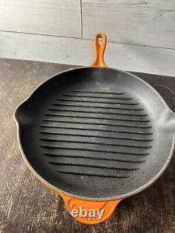 Le Creuset 30cm Skillet Vintage Cast Iron Orange Frying Pan Round Enamelled