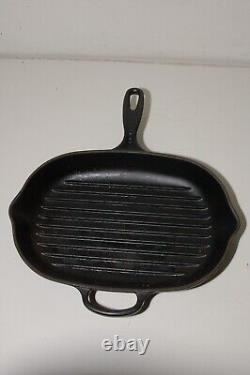 Le Creuset 32cm 12.5 Cast Iron Grill Skillet Pan Oval Made in France Gray Black
