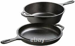 Lodge Cast Iron Combo Cooker & Skillet Lid 3.2 Quart (3 Litre) Saucepan Pot Pan