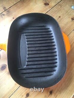 Oval Le Creuset France Orange Enamel Cast Iron 32cm Lip Frying Grill Pan Skillet