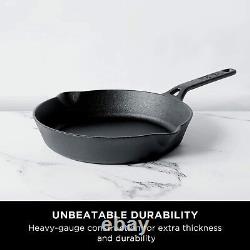 Pre-seasoned Cast Iron Frying Pan / Skillet Cookware 22 CM (black)