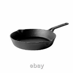 Pre-seasoned Cast Iron Frying Pan / Skillet Cookware 24 CM (black)