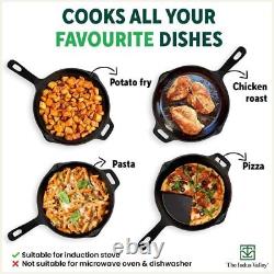 The Indus Valley Nonstick Cast Iron Fry Pan/Skillet + Free Tadka Pan 25.4cm 1.7L