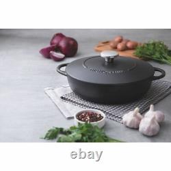 Tramontina 20905/028 Trento Cast Iron Skillet With Lid Pan Dish Oven Pot 28cm 4L