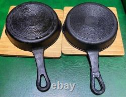Vintage LODGE Season Steel Skillet 16inch 2 sets with wooden stand