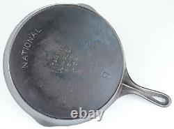 Vintage National Wagner Ware No 9A Cast Iron Skillets Restored Condition