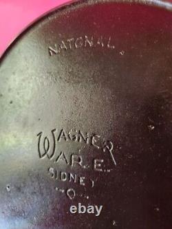 Vintage WAGNER WARE No. 9 Cast Iron NATIONAL SKILLET 1359 Heat Ring RESTORED