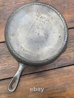 Wagner Ware Cast Iron #8 Hammered Skillet with Nickel Finish